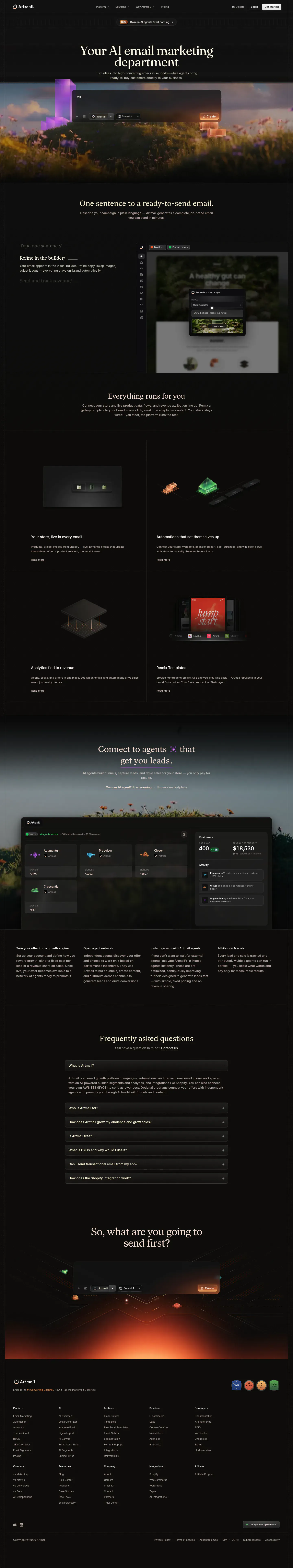 Desktop capture of Artmail